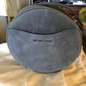 Portland Leather "Almost Perfect" Circle Crossbody (Storm Blue)